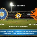 India national cricket team vs Netherlands national cricket team match scorecard