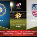 india national cricket team vs united states national cricket team match scorecard