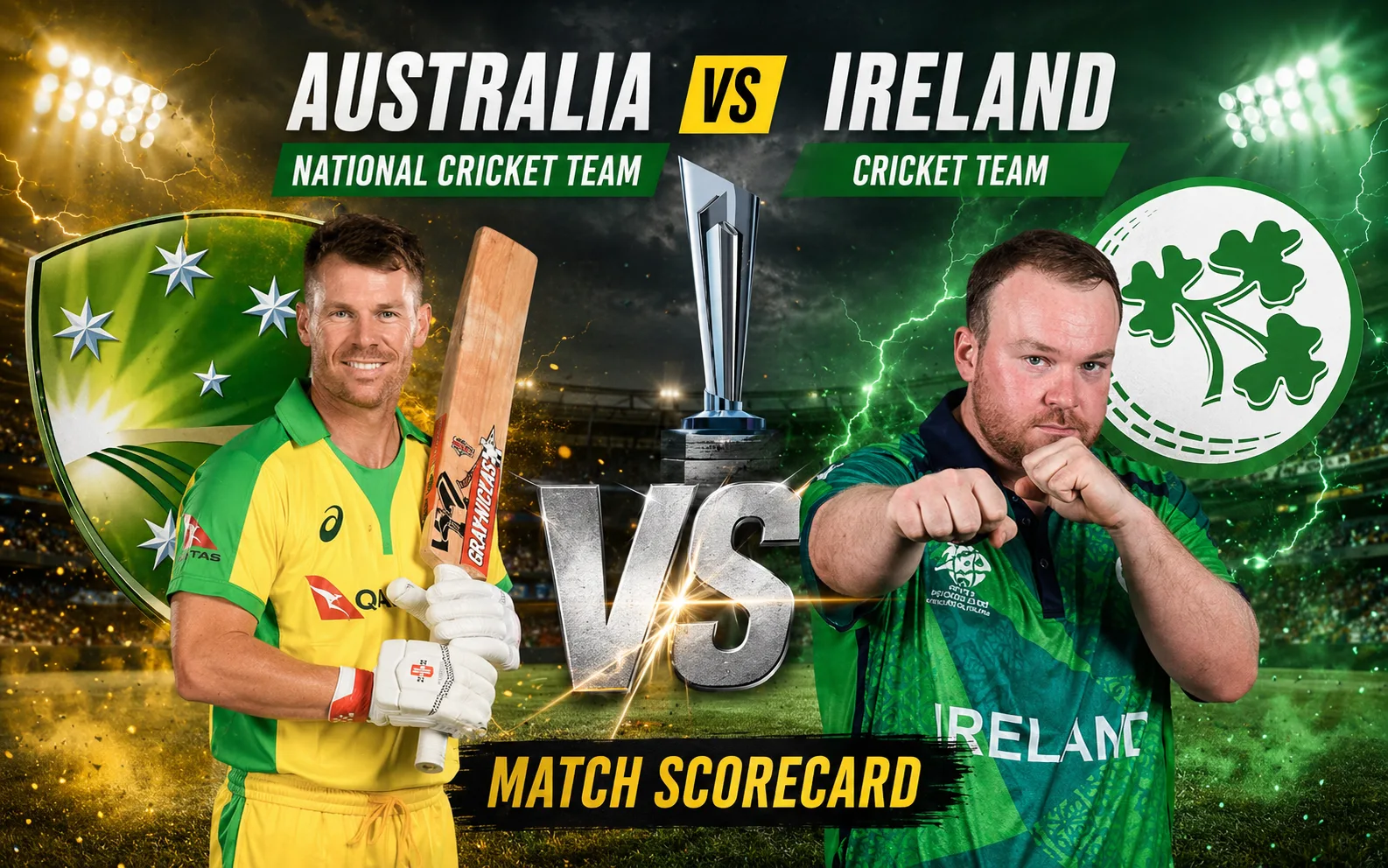 Australia National Cricket Team vs Ireland Cricket Team Match Scorecard