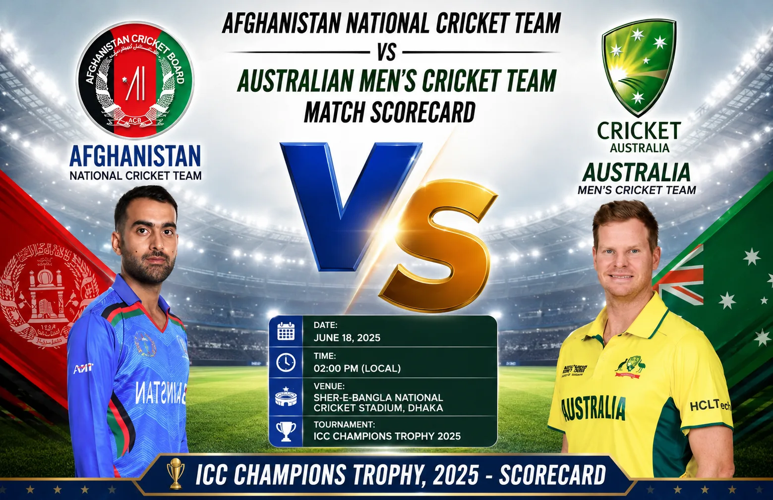 Afghanistan National Cricket Team vs Australian Men’s Cricket Team Match Scorecard