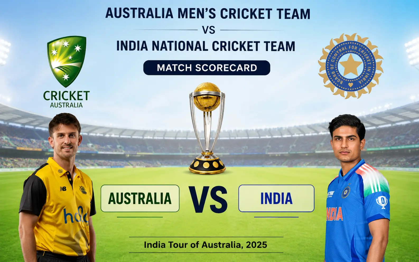 Australian Men’s Cricket Team vs India National Cricket Team Match Scorecard