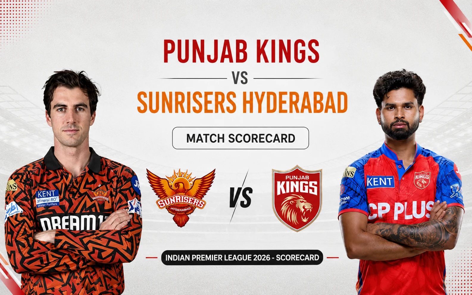 Punjab Kings vs Sunrisers Hyderabad Match Scorecard Punjab Kings vs Sunrisers Hyderabad Match Scorecard