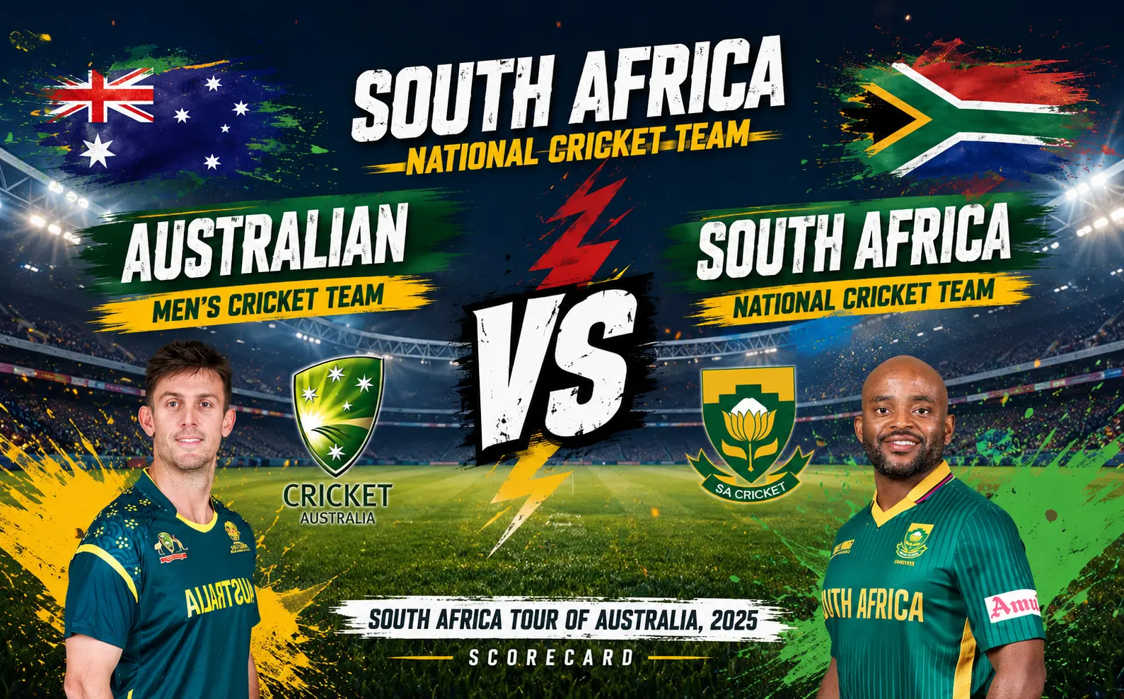 South Africa National Cricket Team vs Australian Men’s Cricket Team Match Scorecard: Both Teams’ Scorecard Summary South Africa National Cricket Team vs Australian Men’s Cricket Team Match Scorecard: Both Teams’ Scorecard Summary
