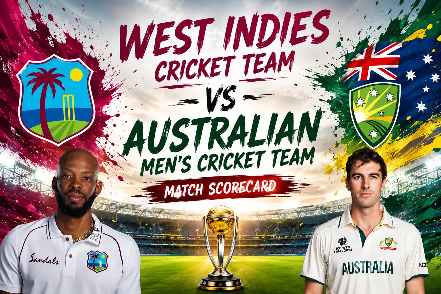 West Indies Cricket Team vs Australian Men’s Cricket Team Match Scorecard: Stunning 159-Run Victory in 1st Test