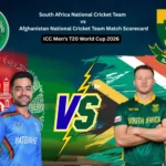 South Africa National Cricket Team vs Afghanistan National Cricket Team Match Scorecard