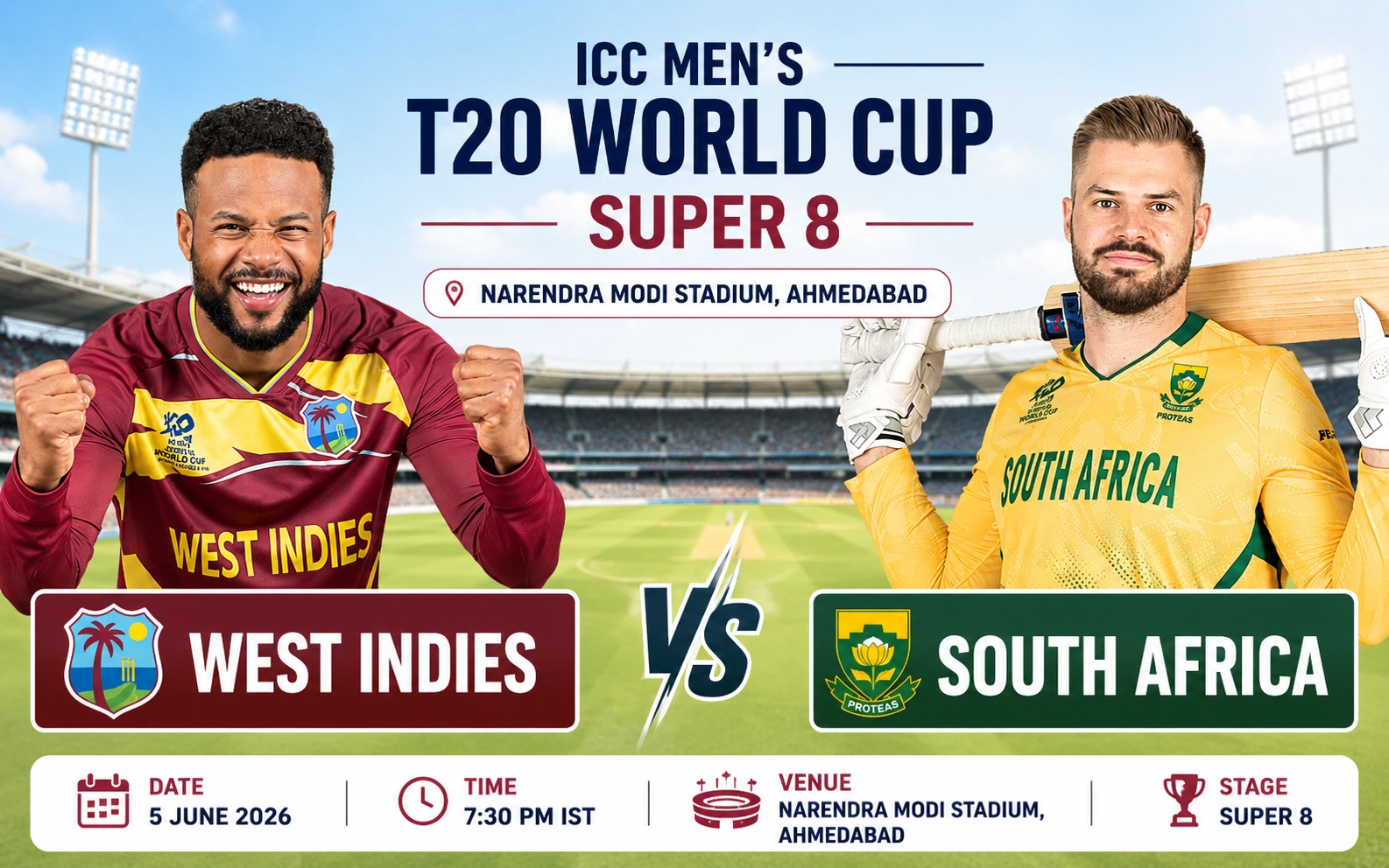 West Indies Cricket Team vs South Africa National Cricket Team Match Scorecard