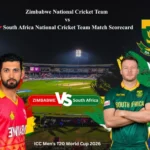 Zimbabwe National Cricket Team vs South Africa National Cricket Team Match Scorecard