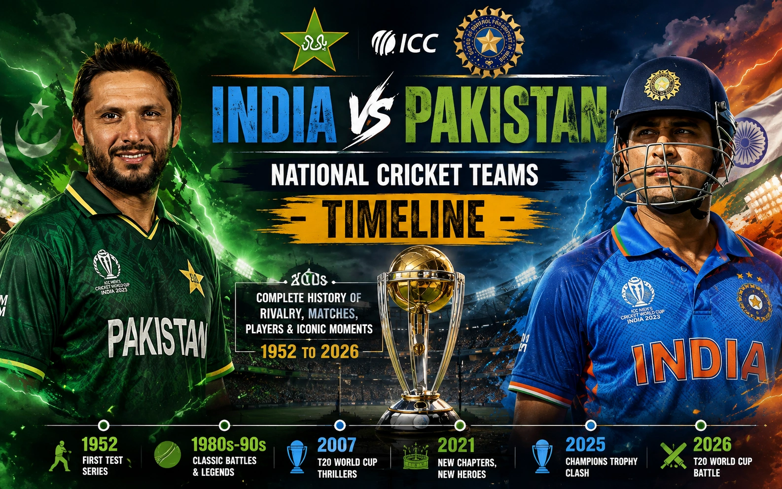 India National Cricket Team Vs Pakistan National Cricket Team Timeline