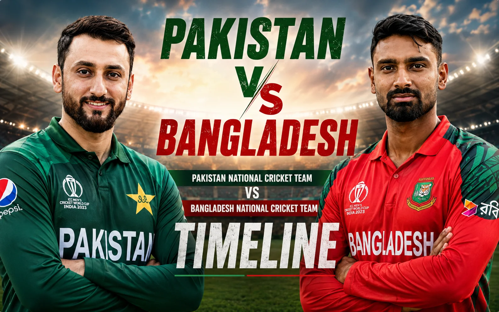 Pakistan National Cricket Team vs Bangladesh National Cricket Team Timeline