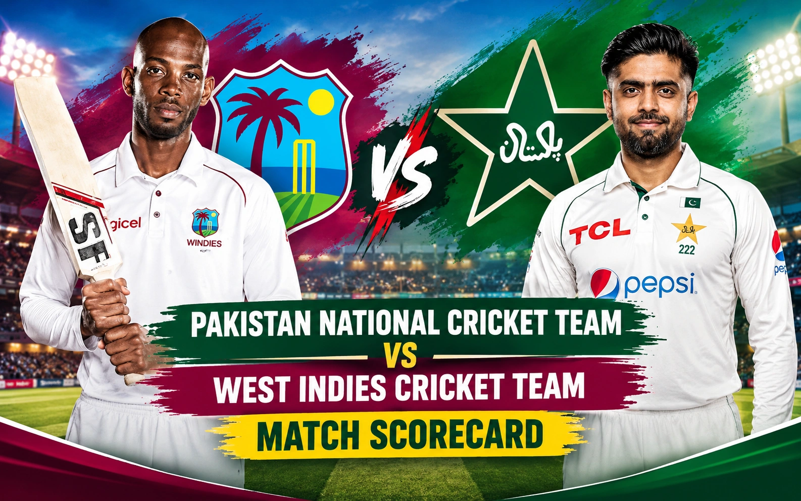 Pakistan National Cricket Team vs West Indies Cricket Team Match Scorecard