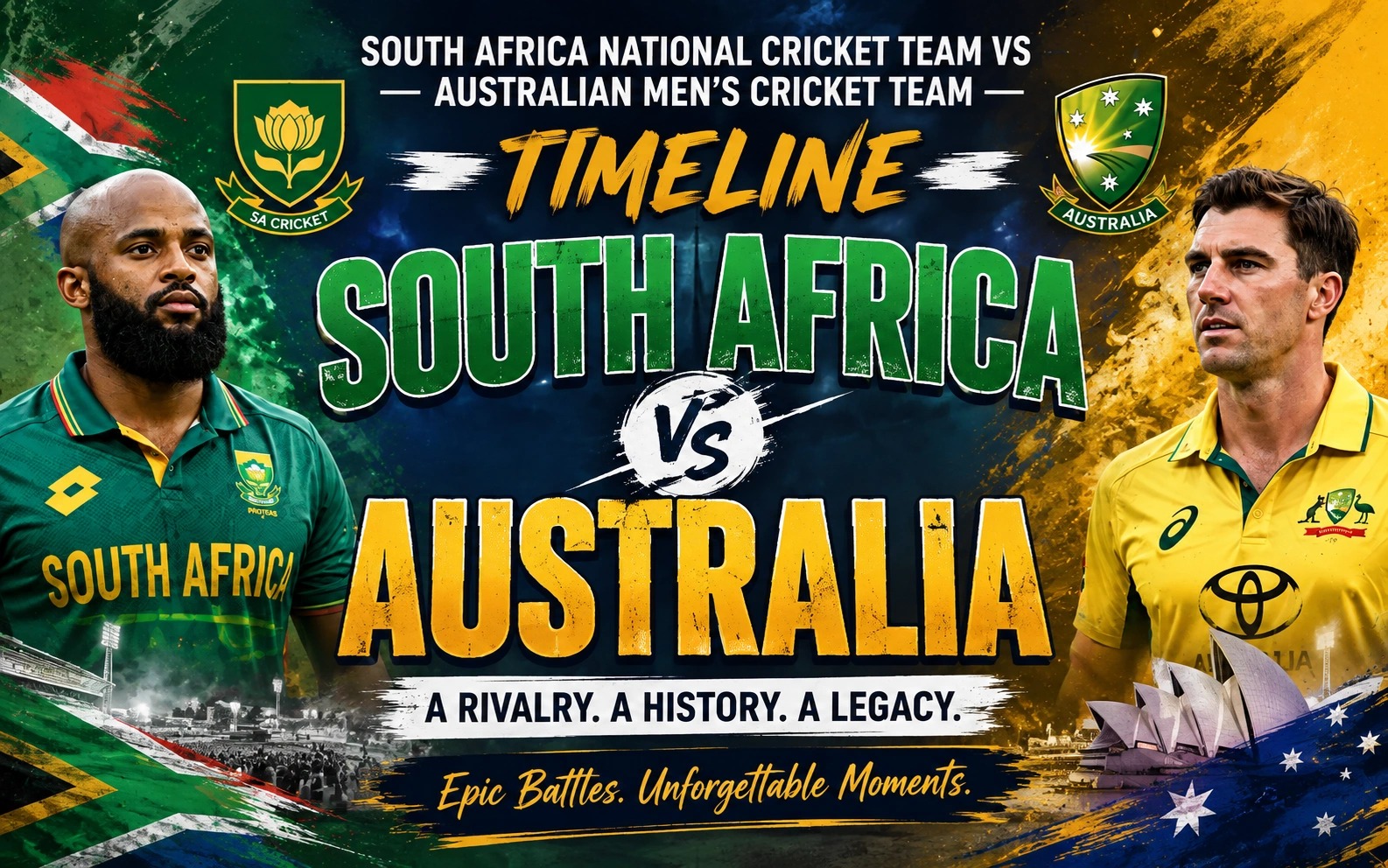 South Africa National Cricket Team vs Australian Men’s Cricket Team Timeline