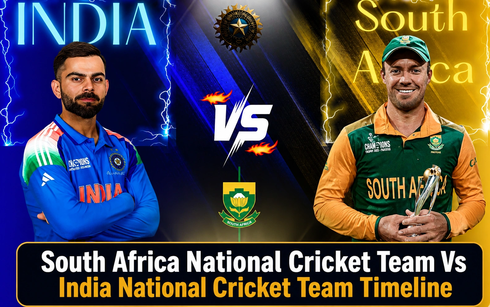 South Africa National Cricket Team vs India National Cricket Team Timeline