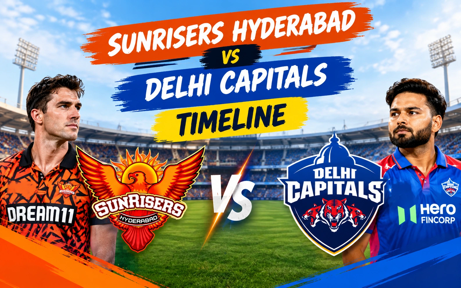 Sunrisers Hyderabad vs Delhi Capitals Timeline