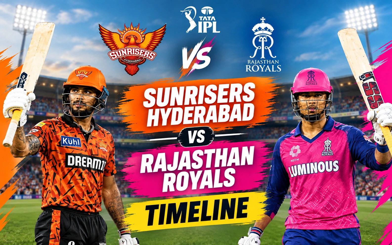 Sunrisers Hyderabad vs Rajasthan Royals Timeline