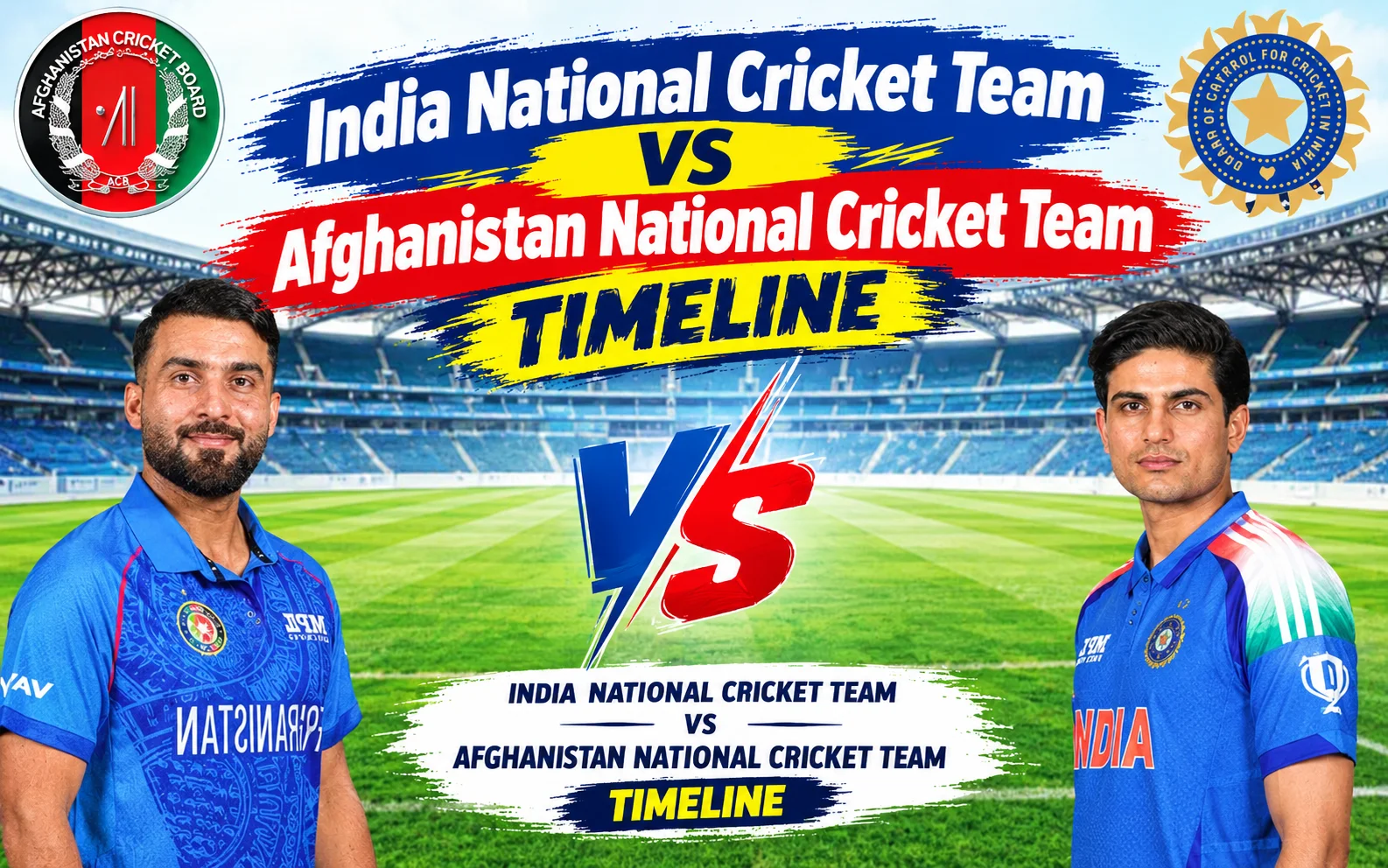India National Cricket Team vs Afghanistan National Cricket Team Timeline