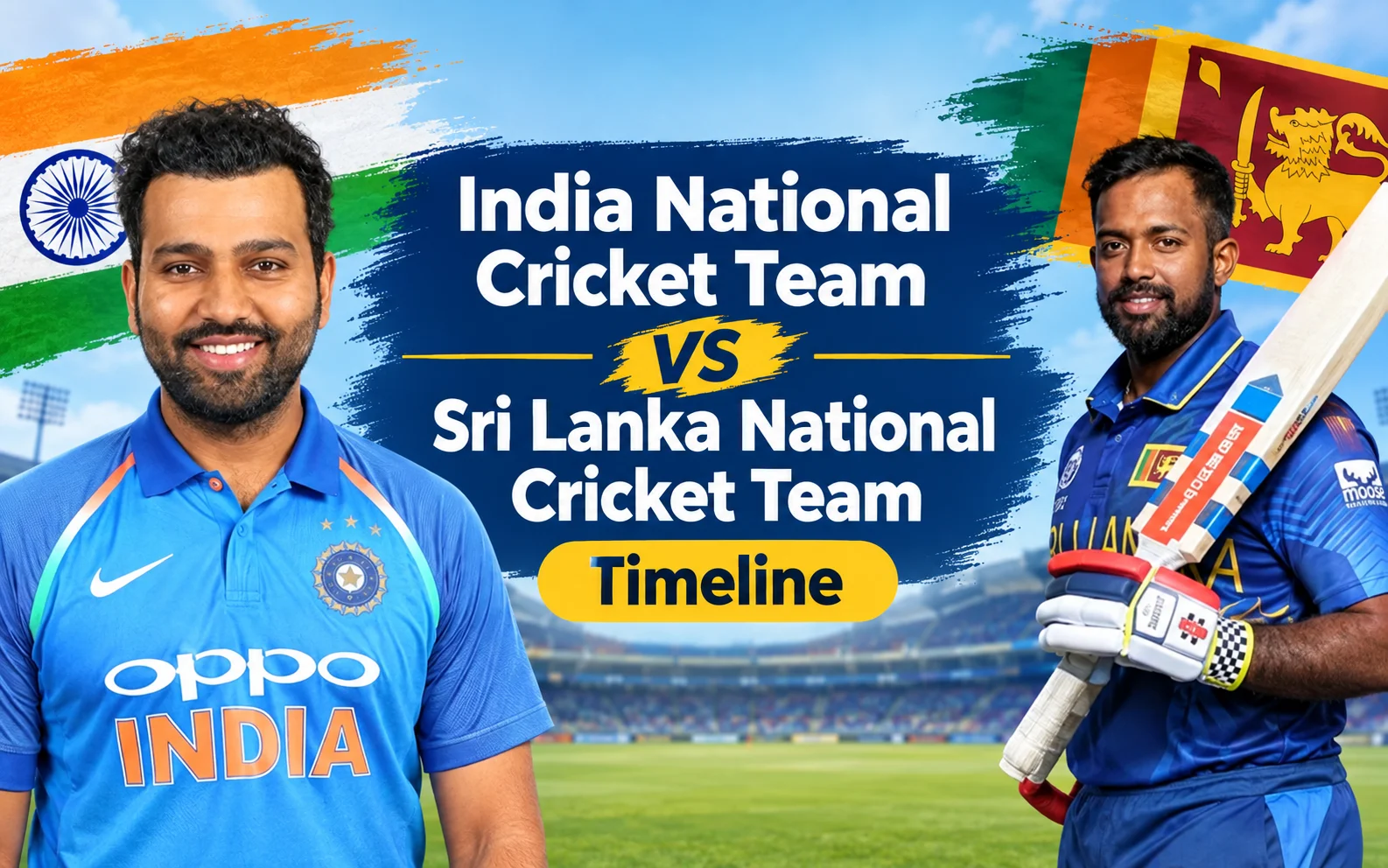 India National Cricket Team vs Sri Lanka National Cricket Team Timeline