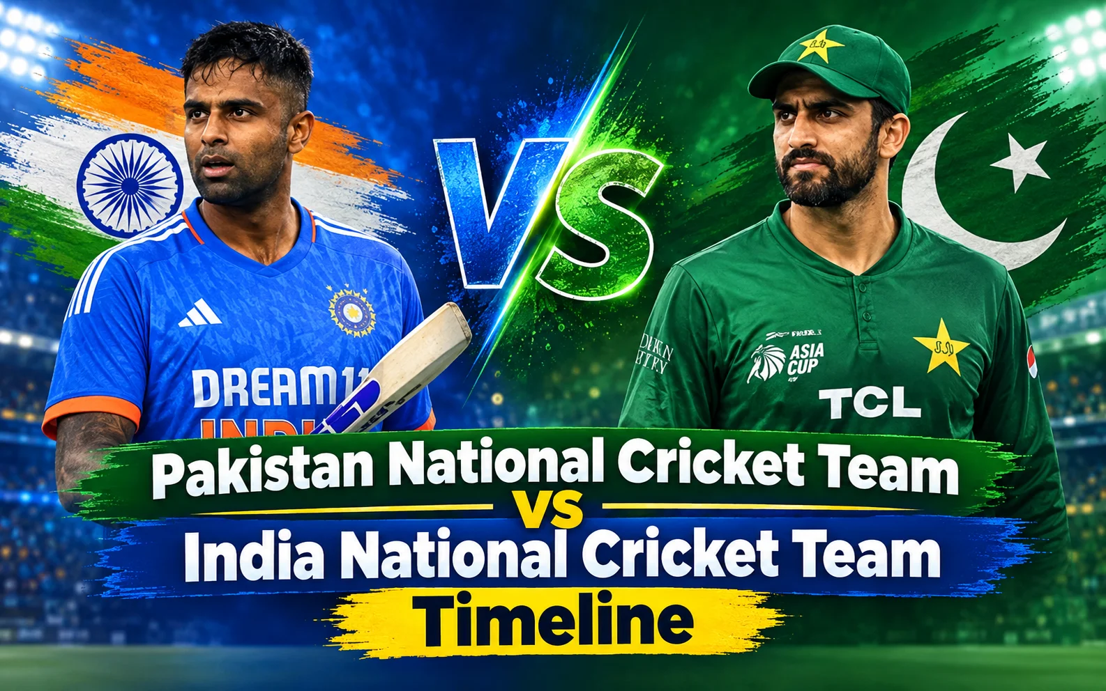 Pakistan National Cricket Team vs India National Cricket Team Timeline