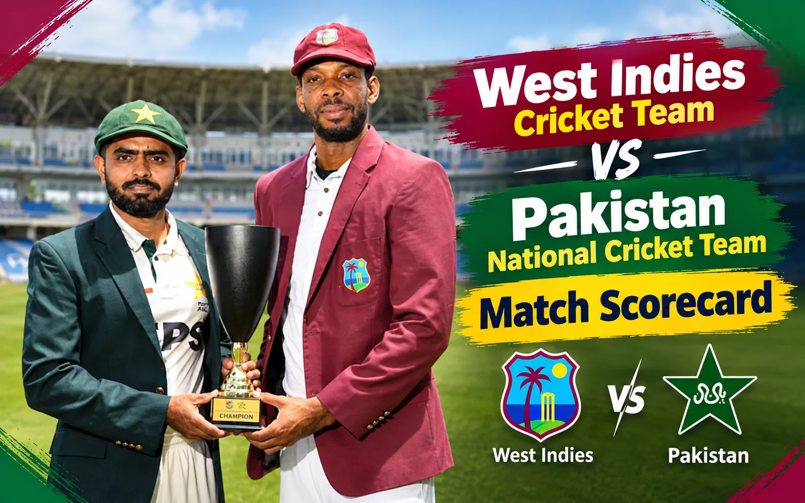 West Indies Cricket Team vs Pakistan National Cricket Team Match Scorecard West Indies Cricket Team vs Pakistan National Cricket Team Match Scorecard