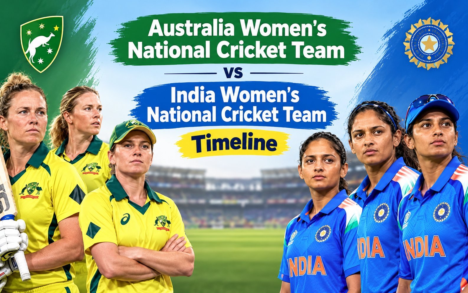 Australia Women's National Cricket Team vs India Women's National Cricket Team Timeline